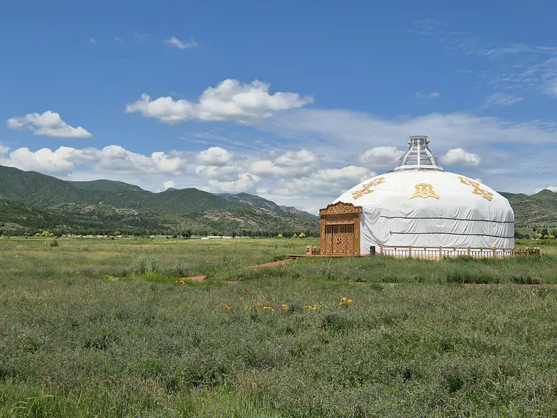 China, Inner Mongolia, Hohhot (2025): Yurt in the Chilechuan Grassland