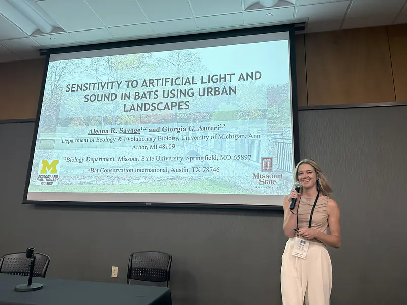 Aleana presenting her talk at the American Society of Mammalogy