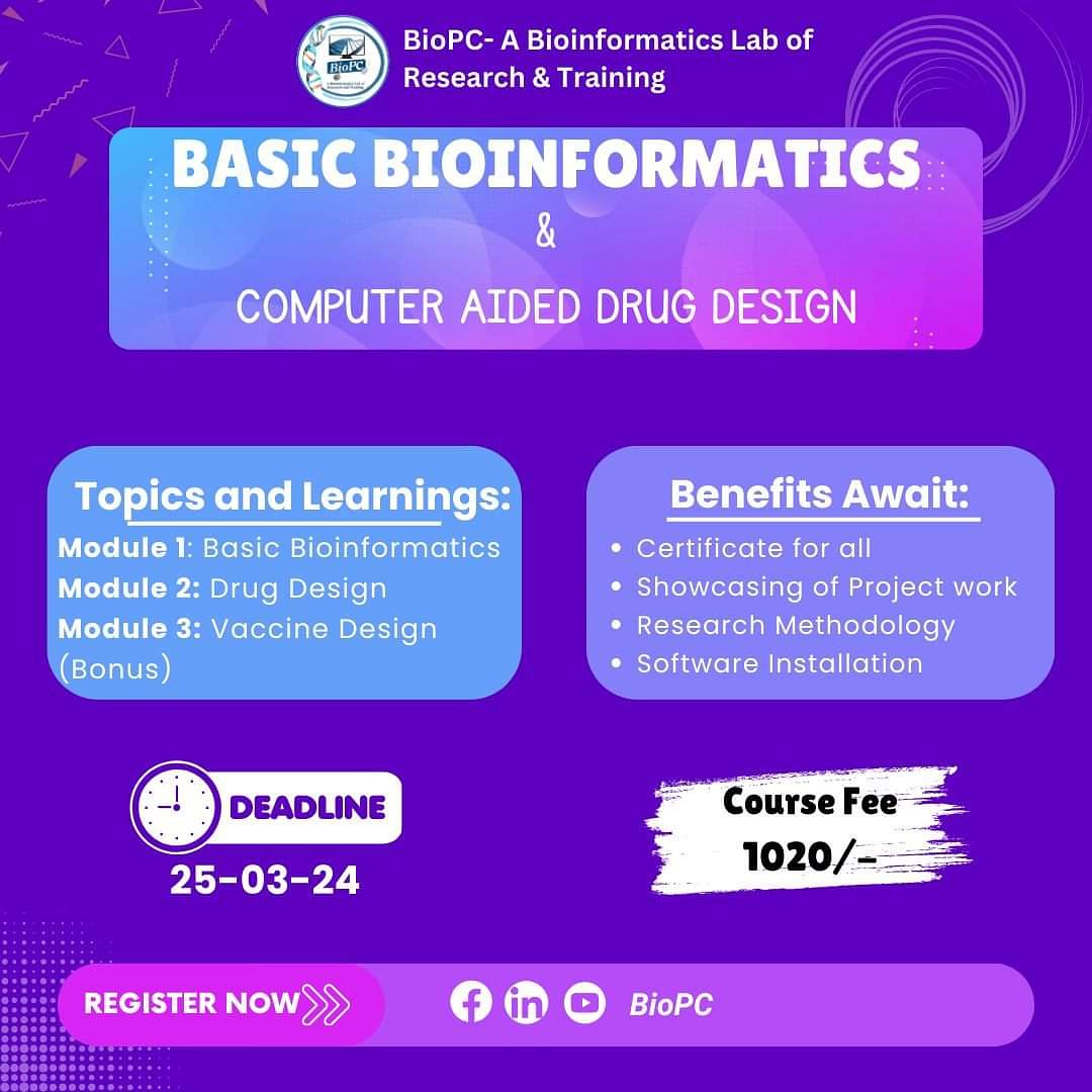 Basic Bioinformatics to Computer aided drug and vaccine design