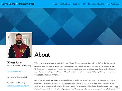 Güven Soner, Researcher (PhD)