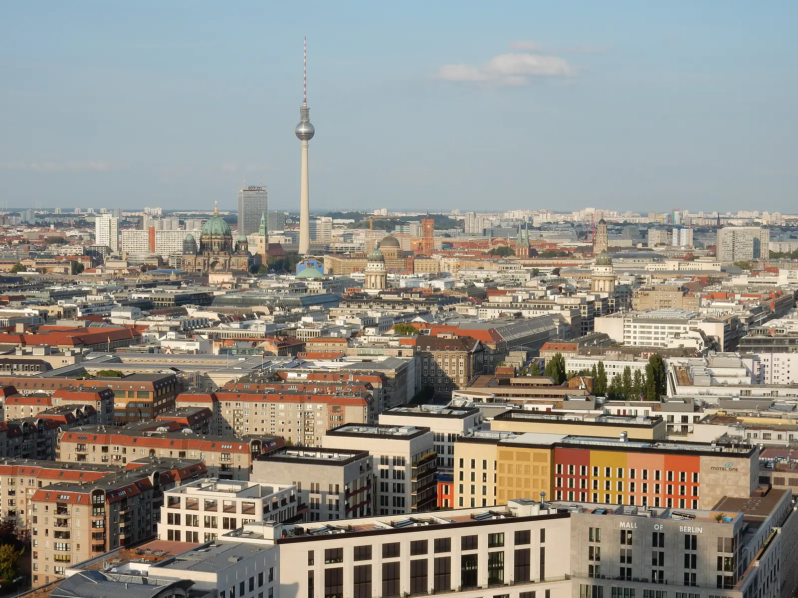 Germany, Berlin (2018): View from the Global Tower at Potsdamer Platz towards Alexanderplatz