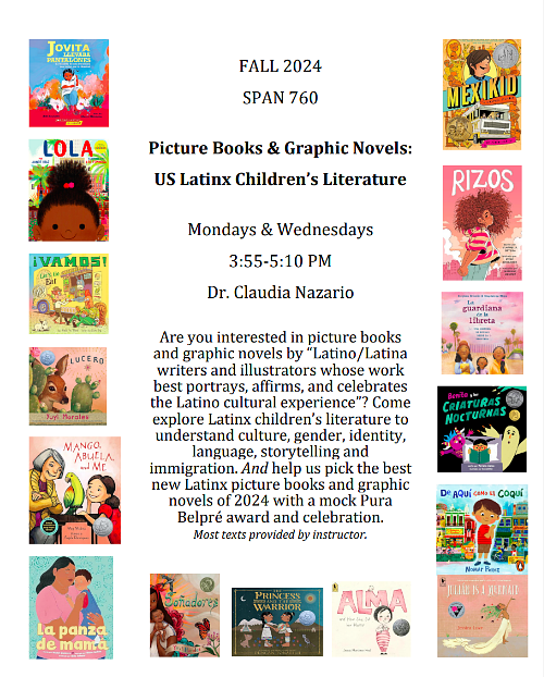 Course Flyer with Description of Course and Cover Art of Picture Books 