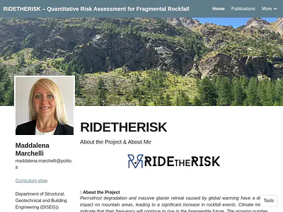 RIDETHERISK – Quantitative Risk Assessment for Fragmental Rockfall