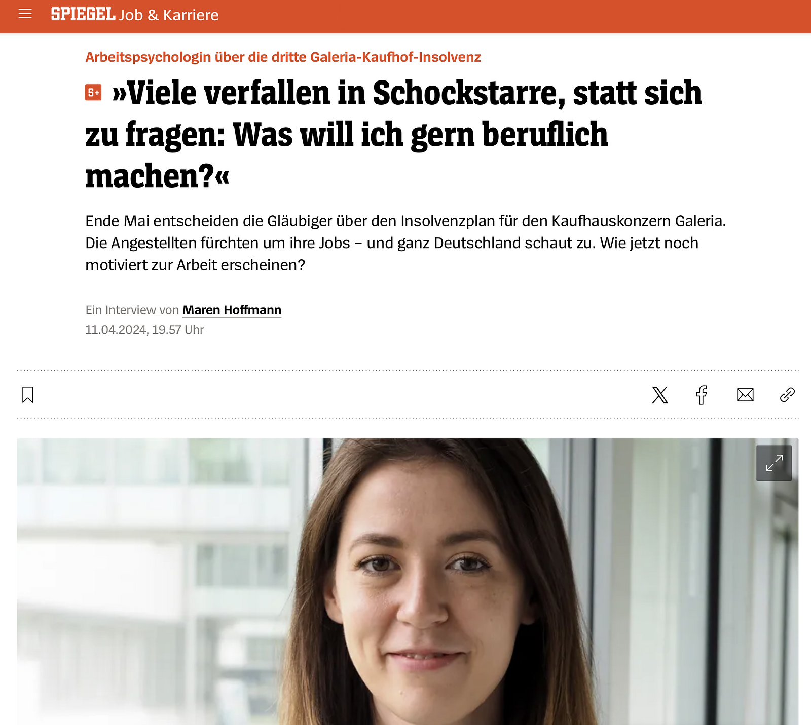 Claudia Kitz about looming mass layoffs in the SPIEGEL interview