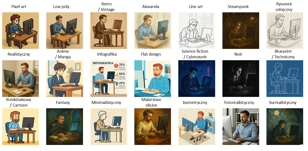Style generowania grafik przez AI