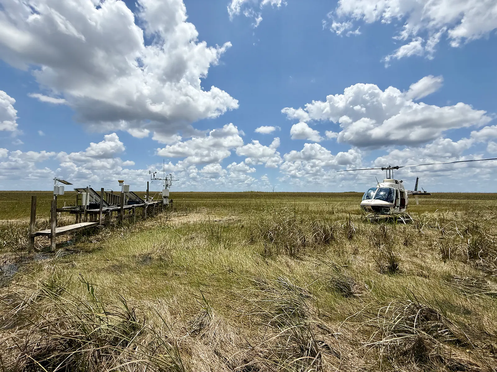 Driest of dry seasons inhibits airboat travel to SRS2, leaving a rare opportunity to travel by helicopter - May 2025