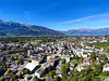 Liechtenstein, Vaduz (2022): View across the city towards Switzerland on the other side of the valley