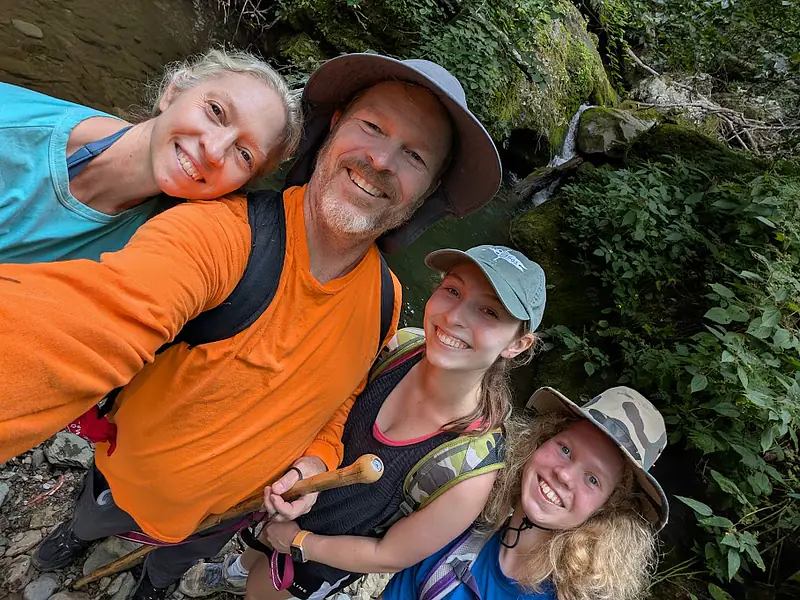 I love hiking with my family