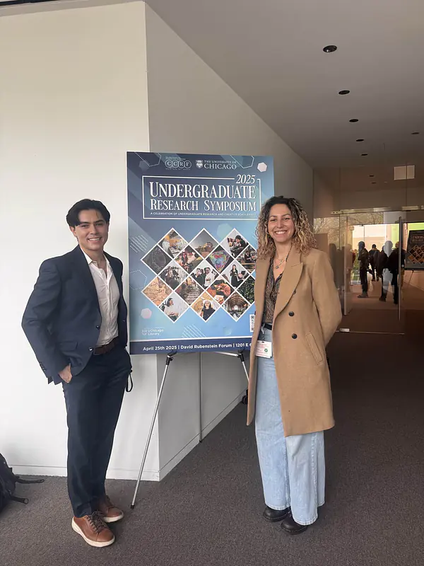 Mentor and Mentee- Hunter Bershtein '26 (left) and Lourdes (right)