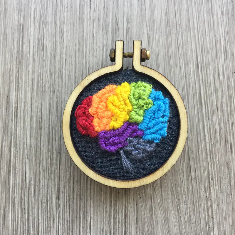 Rainbow Brain Pendant