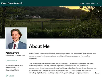 Kieran Evans- Academic