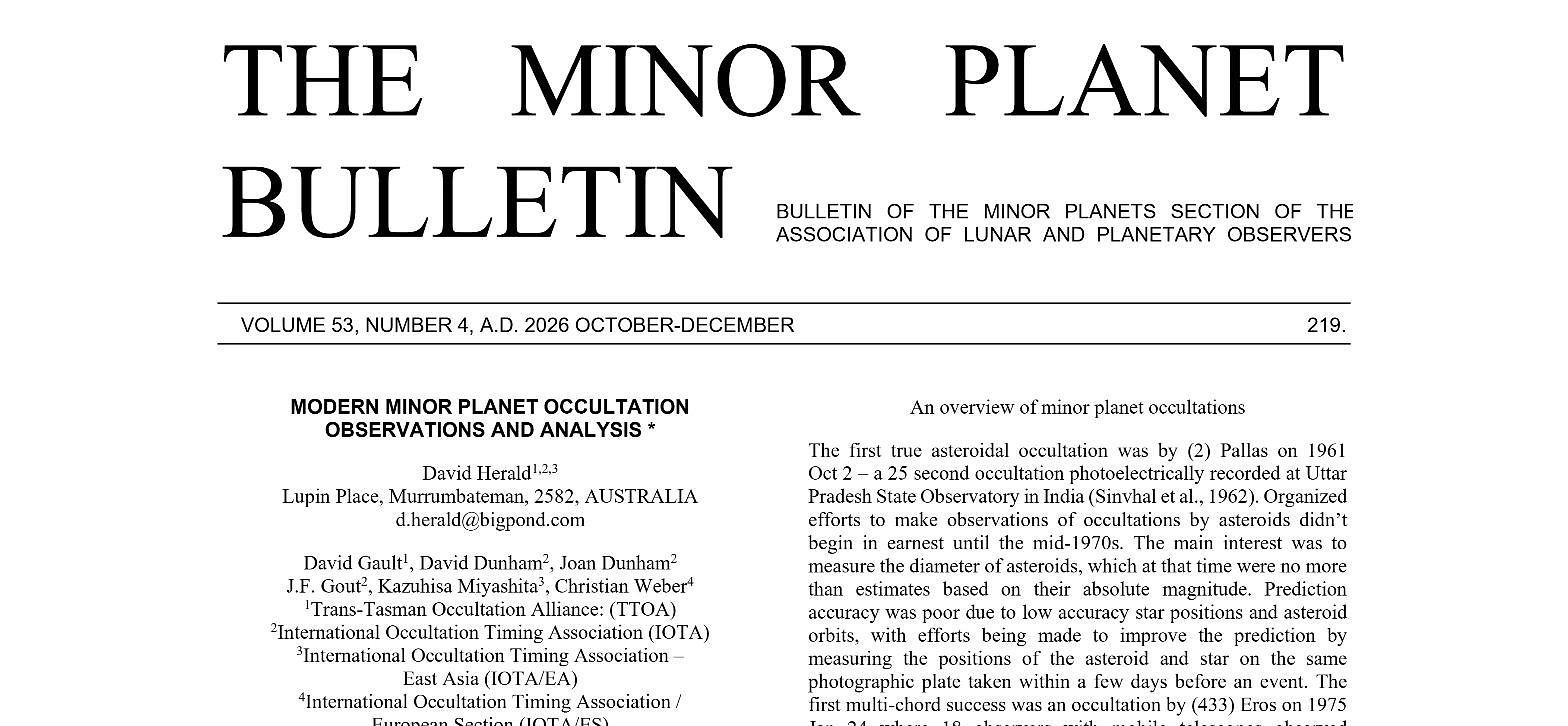 Minor Planet Bulletin 53(4), 2026