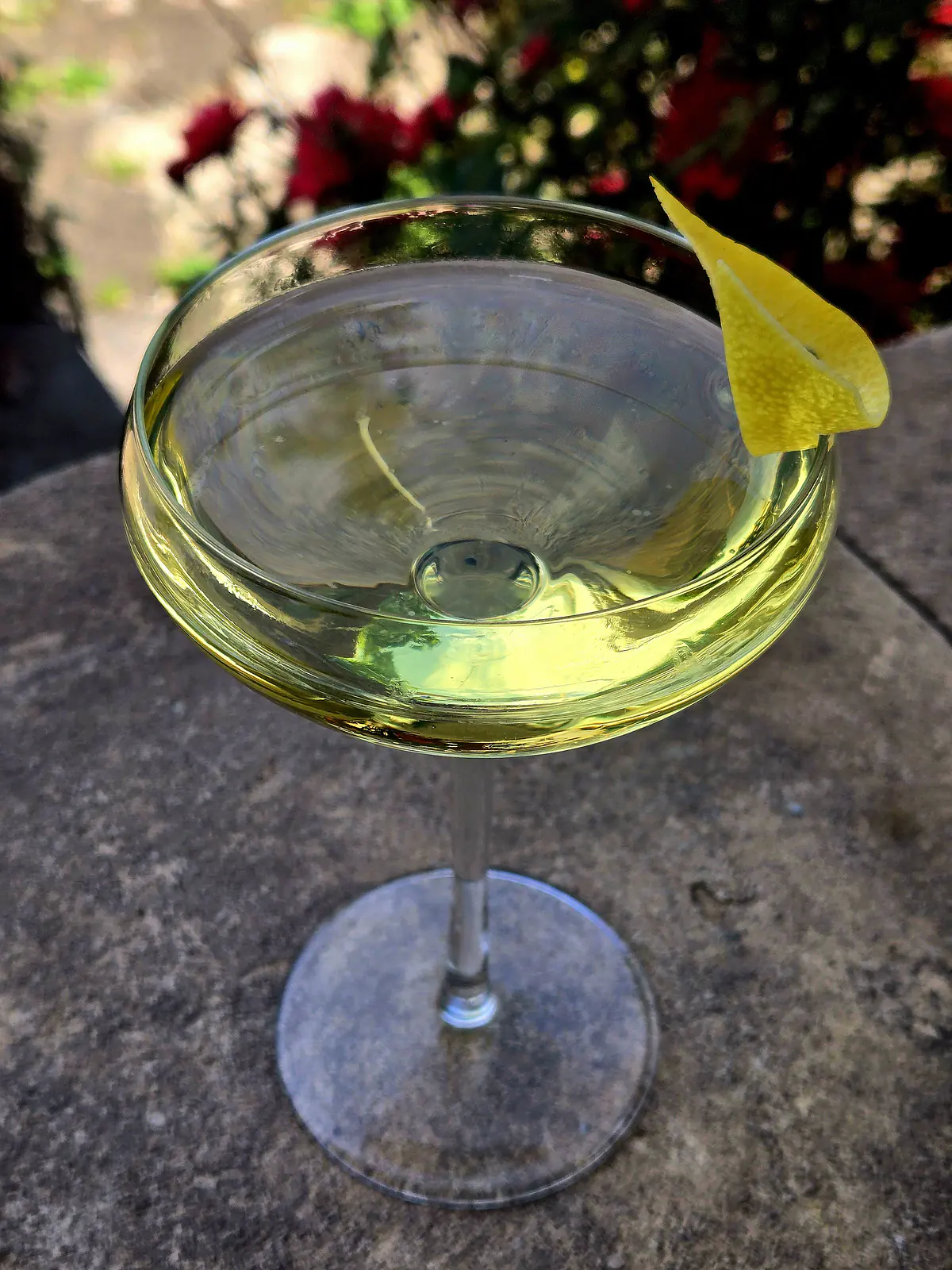  Clarified version with Green Chartreuse (right).