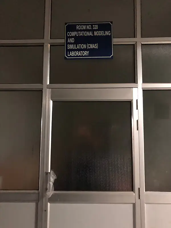 Photo of the front door of our laboratory. The construction of the laboratory, the equipment, and Ph. D. scholars working inside are funded through the Startup Research Grant (erstwhile Early Career Research Award) awarded to me by the Science and Engineering Research Board (SERB) of India, Department of Science and Technology.