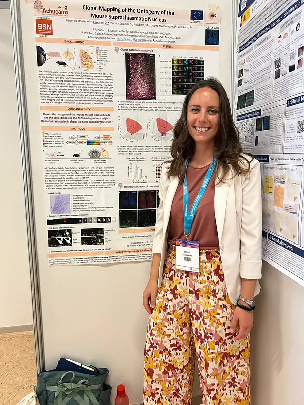 Denise presenting her poster at SENC.