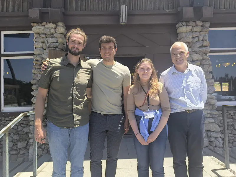 From left to right: Clément Bertin (former team member), Hinne, Océanne, and Dimitris Menemenlis (researcher at Moss Landing Marine Laboratory, USA)