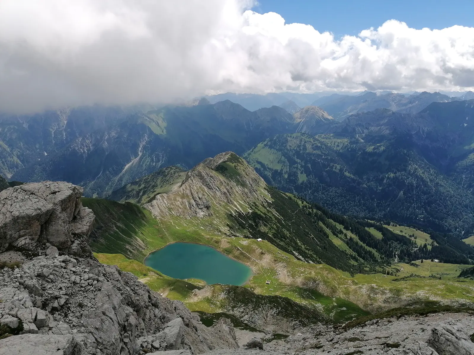 Germany, Bavaria (2020): Approaching the summit of Großer Daumen in the Allgäu Alps