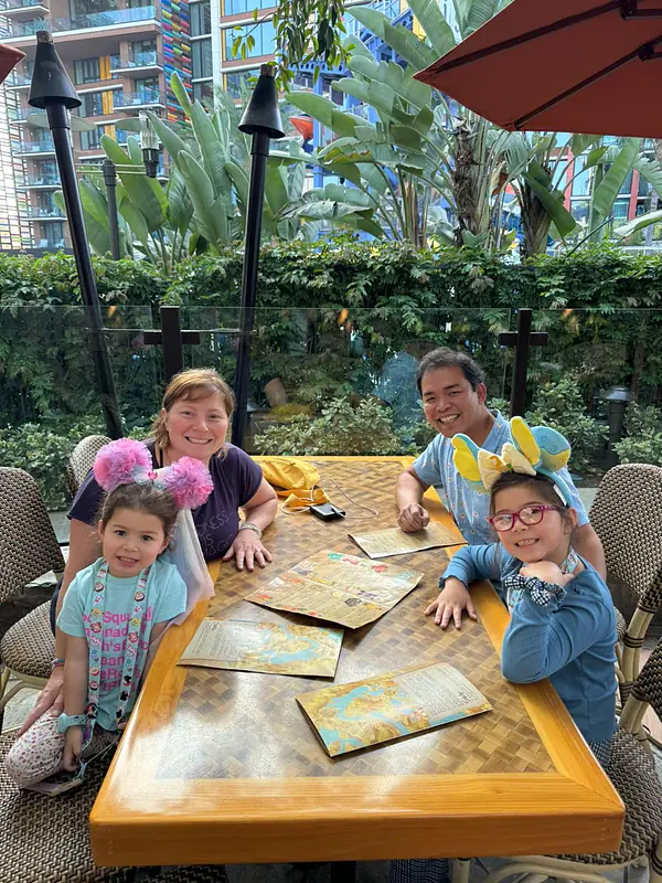 Our first meal in Disneyland. Wiki time!