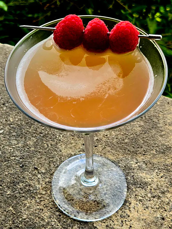 French Martini with Raspberry Garnish