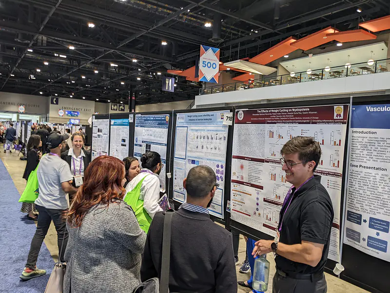 Lourdes, Rotem and Wenceslao presenting posters during AAI session