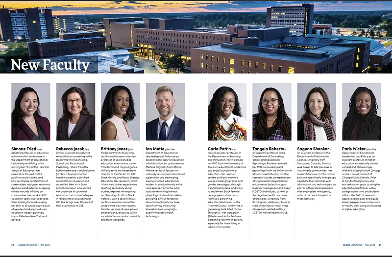 New Faculty Welcome. University at Buffalo Graduate School of Education. Fall 2023