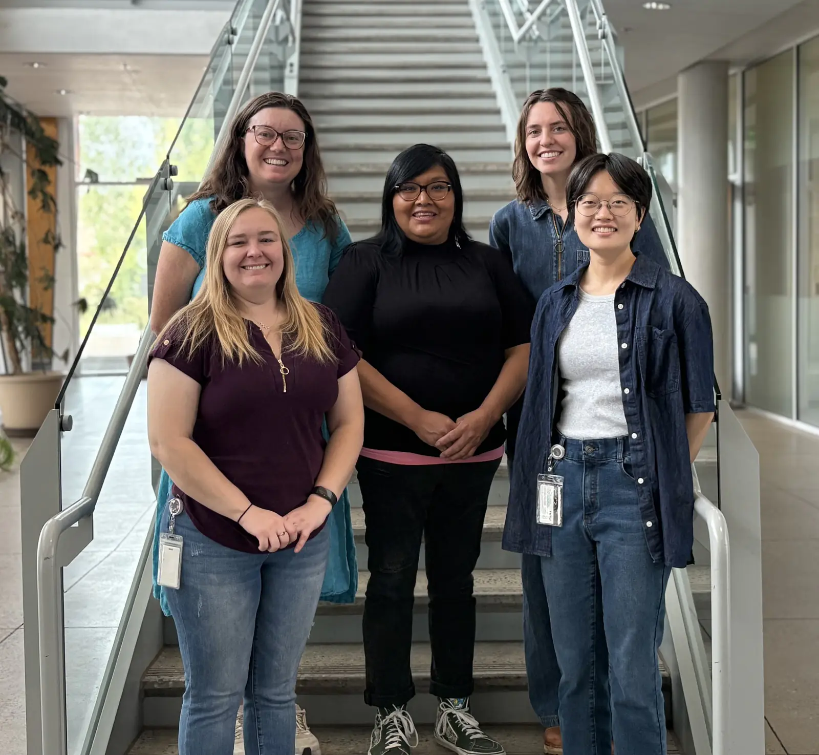 Summer 2025 NAU Lab Photo: Front: Ashley, Anna; Middle: Phyllis; Back: Kelly, Jo