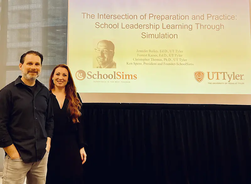 Representing UT Tyler at the University Council for Educational Administration with colleague, Dr. Kaiser.