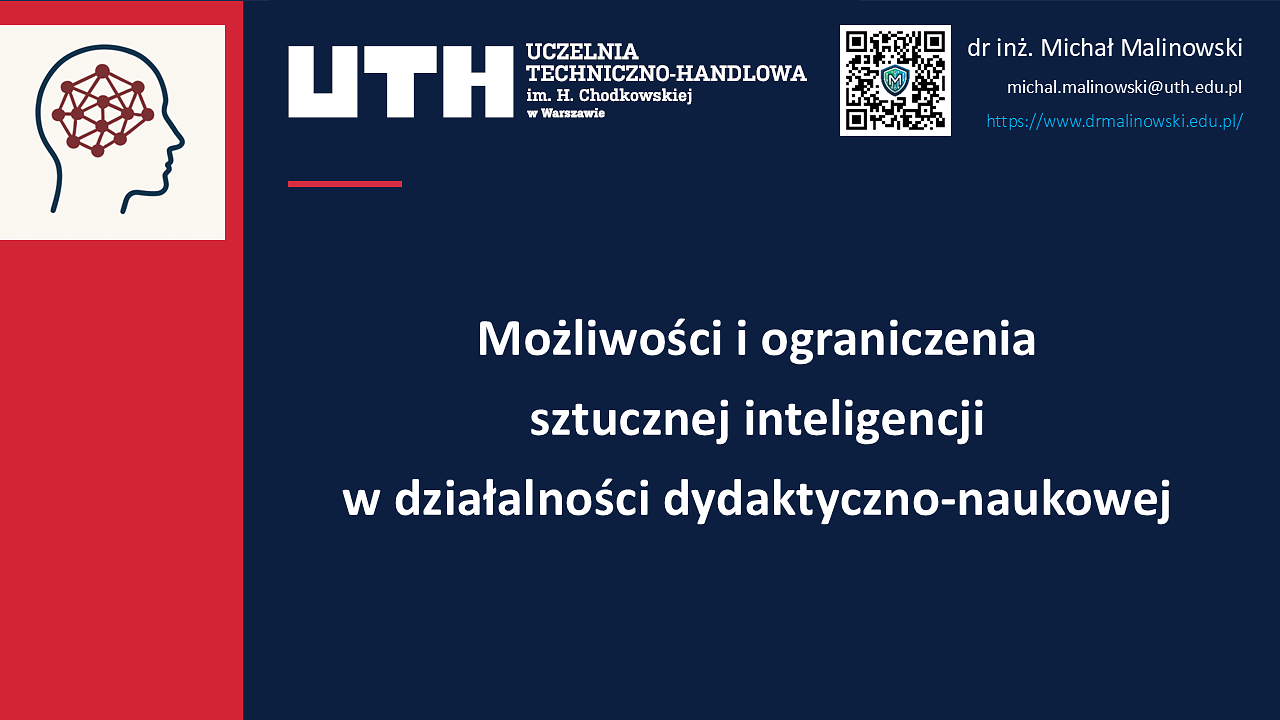 Możliwości i ograniczenia sztucznej inteligencji w działalności dydaktyczno-naukowej