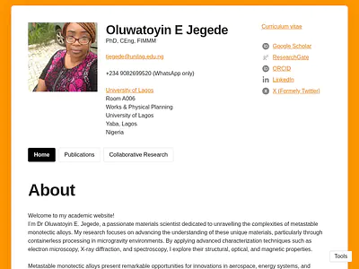Oluwatoyin E Jegede