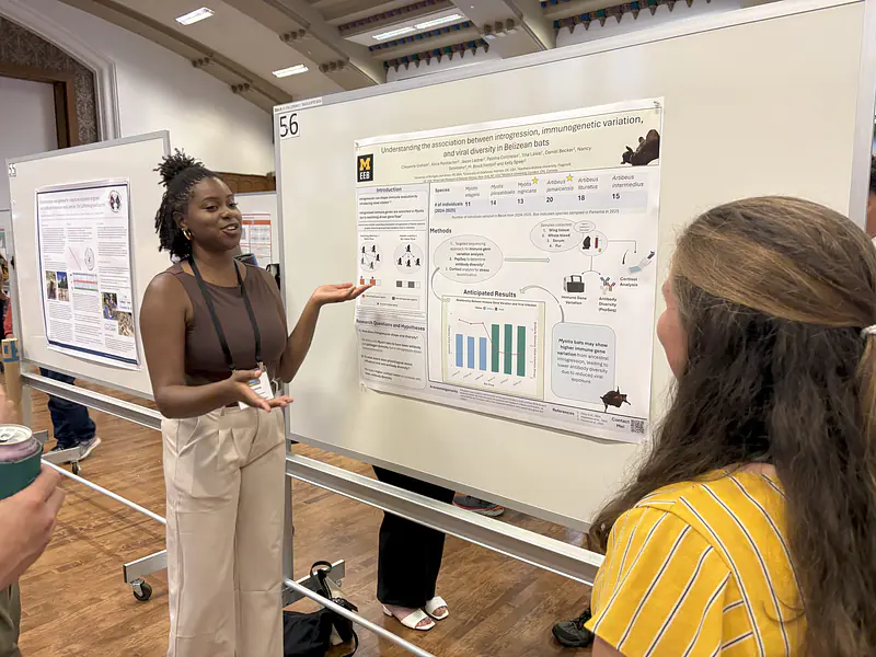 Cheyenne presenting her poster at the American Society of Mammalogy