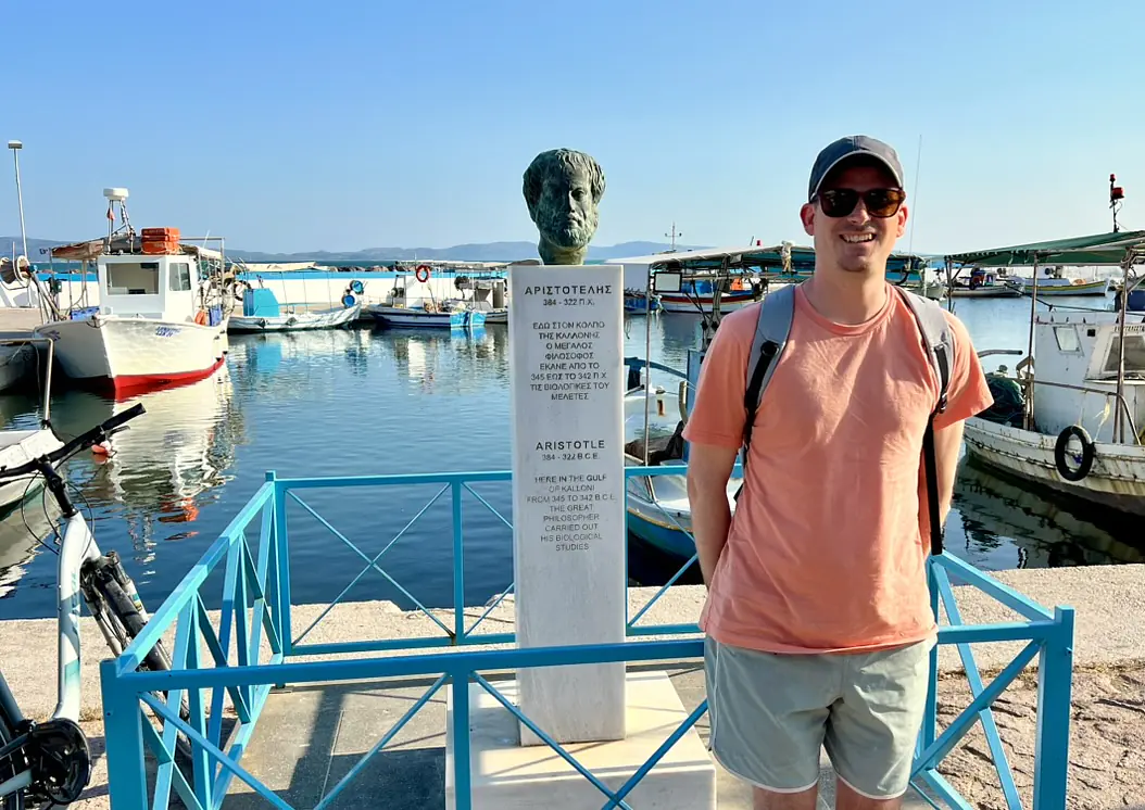 Visiting the site where Aristotle and Theophrastus studied biology, Skala Kallonis, Lesvos, Greece, June 2025