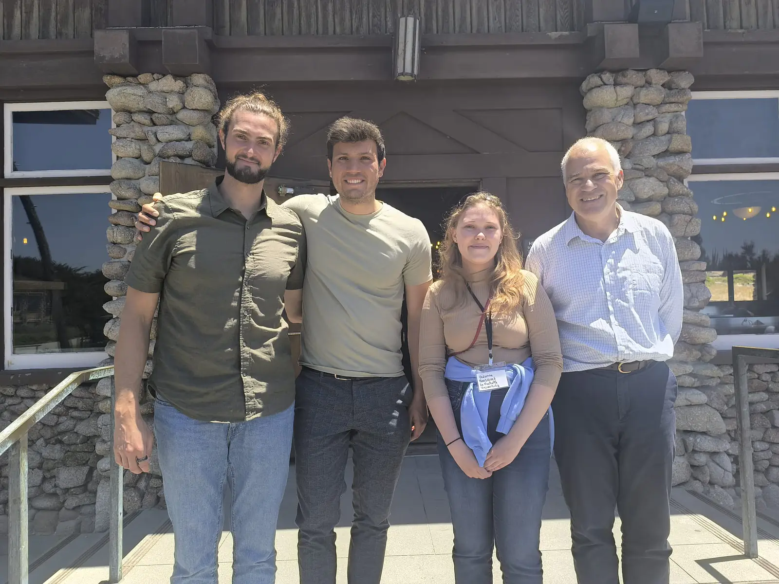 From left to right: Clément Bertin (former team member), Hinne, Océanne, and Dimitris Menemenlis (researcher at Moss Landing Marine Laboratory, USA)