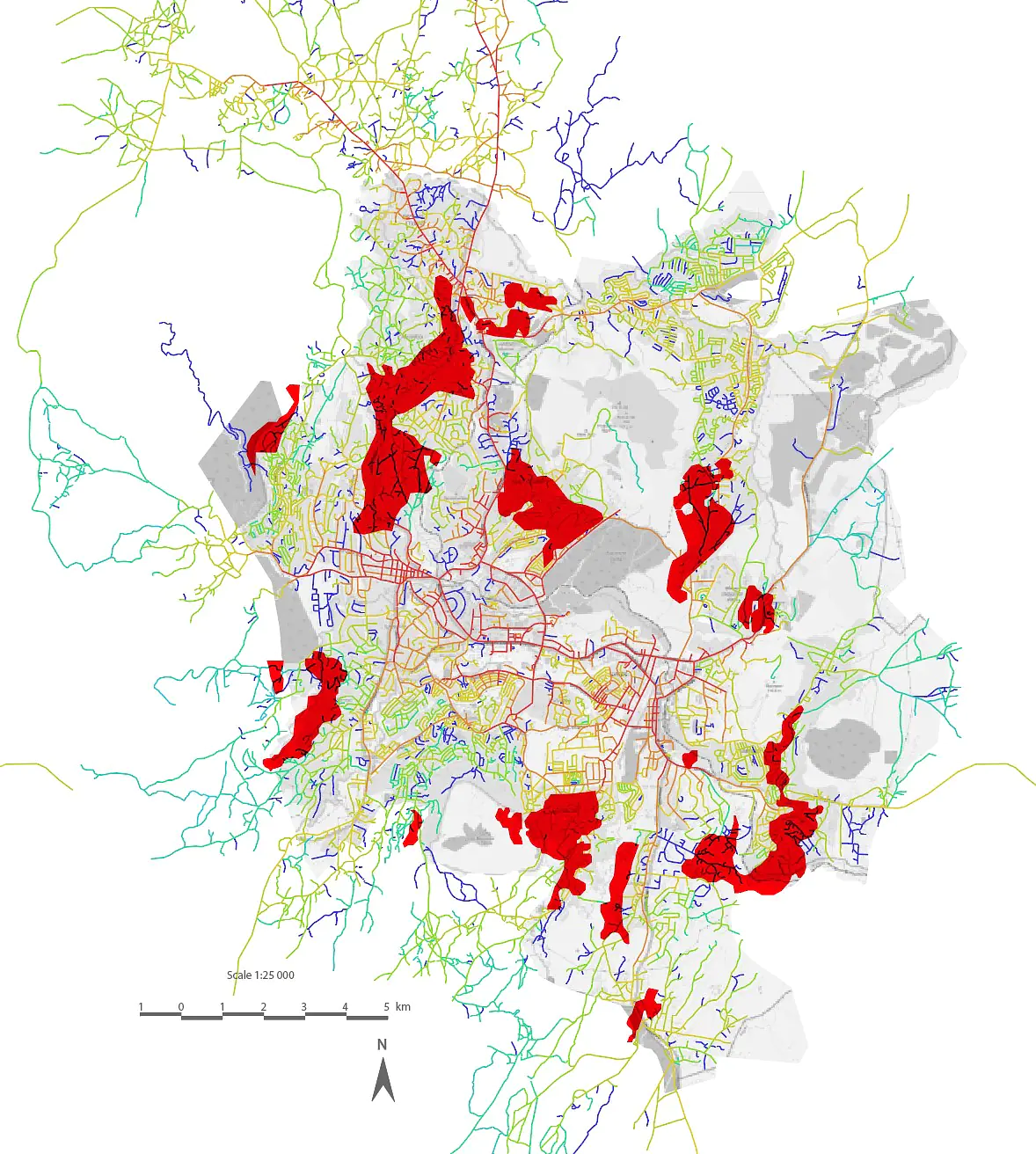 Blantyre Land-Use Map Overlaid with Segment Analysis and Highlighting Blantyre Informal Settlements (2022)