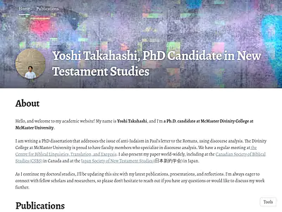 Yoshi Takahashi, PhD Candidate in New Testament Studies
