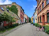 Sweden, Skåne County, Malmö (2022): Colorful back streets