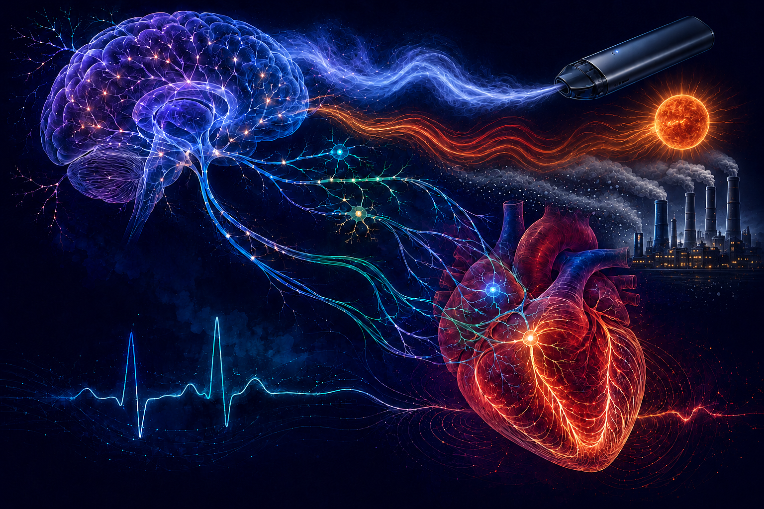 Autonomic mediation of environmental stressor-induced cardiac dysfunction