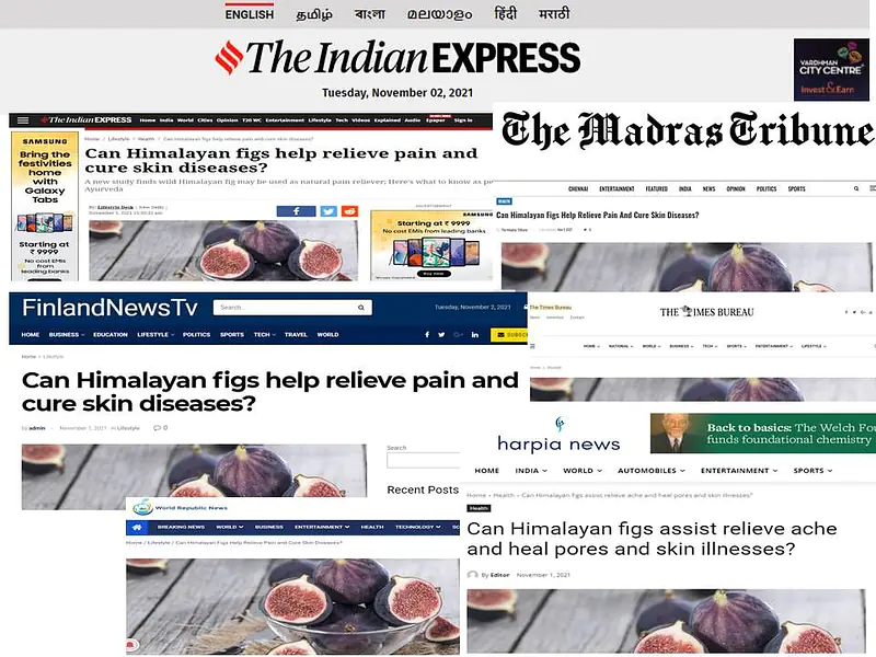 Media Coverage of Research Work on Himalayan Fig 