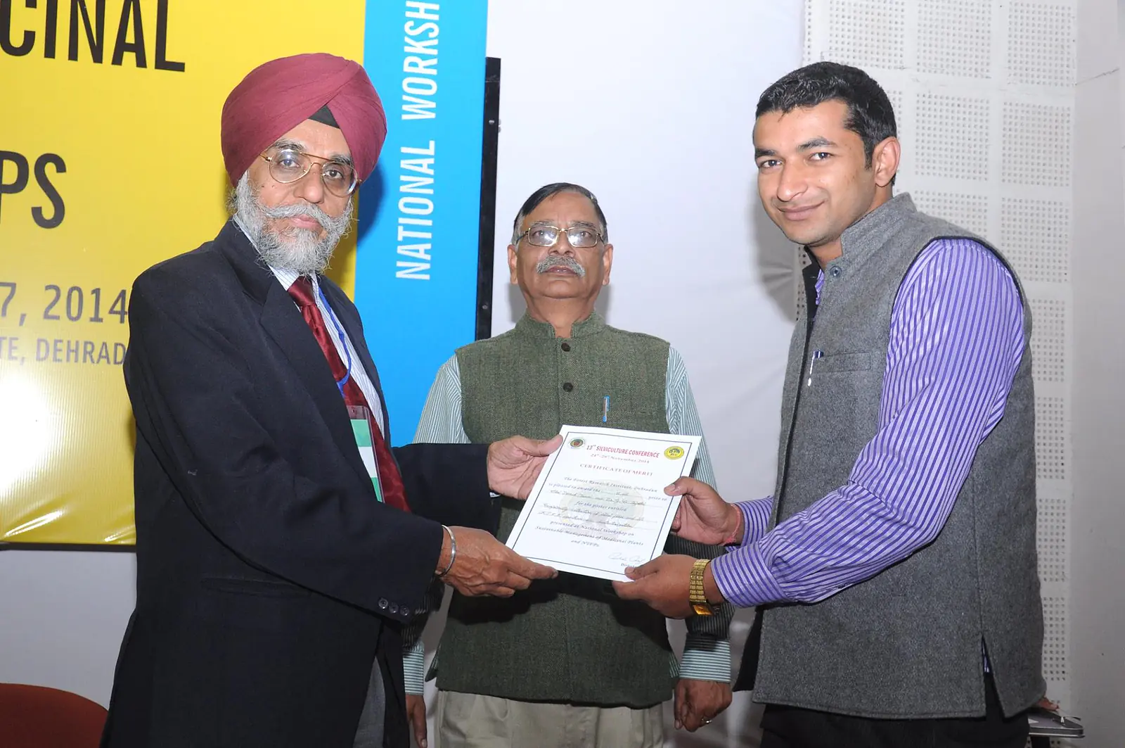 Second Prize for the paper presented at National Workshop on Sustainable Management of Medicinal Plants and NTFPs in 13th Silviculture Conference at Forest Research Institute Dehradun (First Silviculture conference held in 1918)