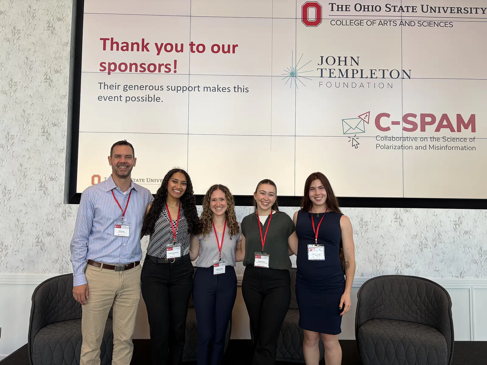 From left: Kurt Gray, Madhulika Shastry, Miranda Stiehl, Helen Devine, Danica Dillion