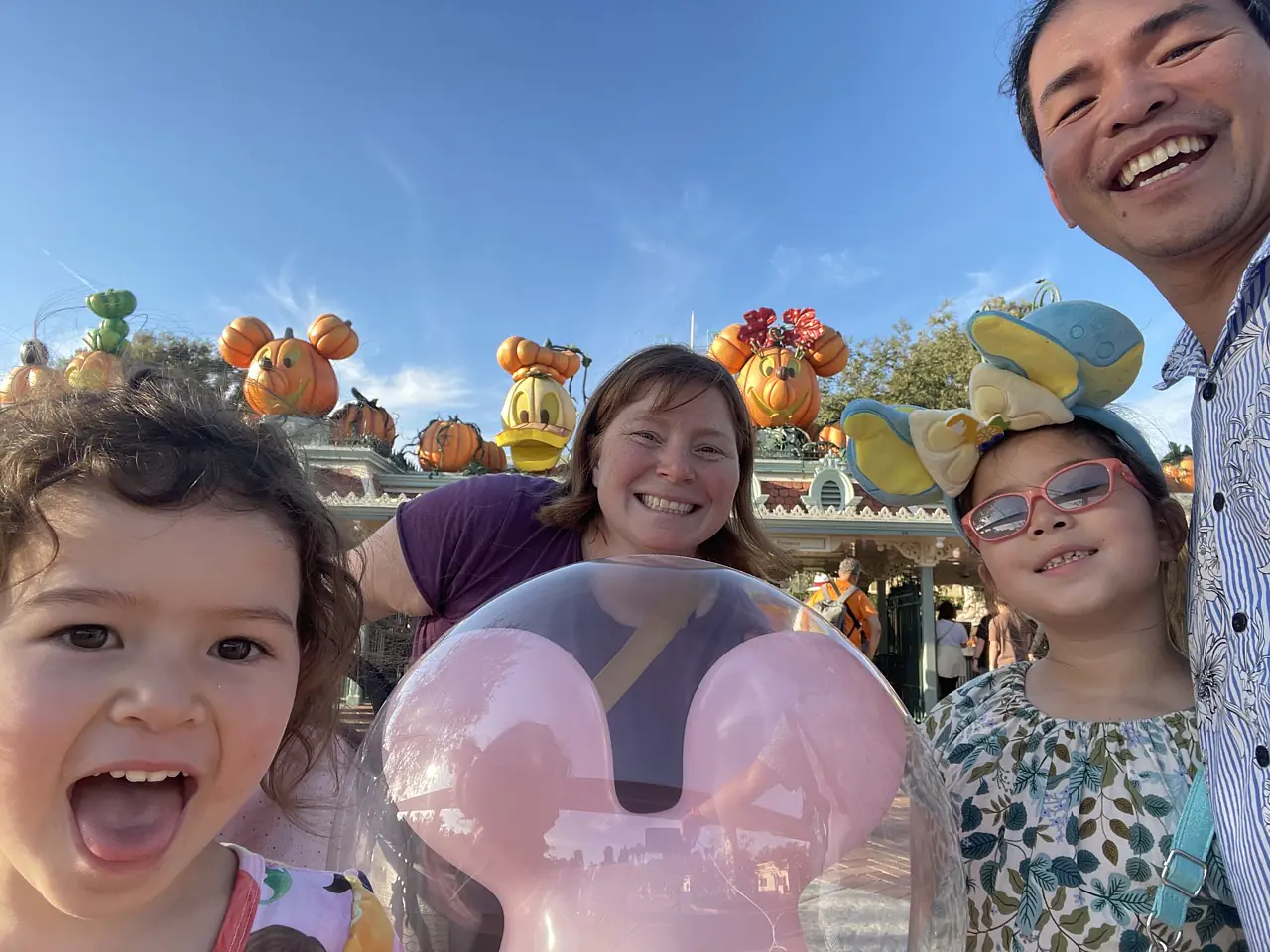 At the entrance of Disneyland