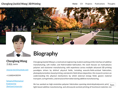 Chenglong (Jackie) Wang | 3D Printing