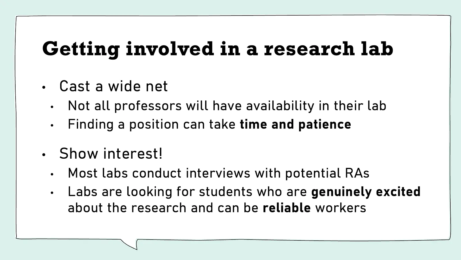 Advice for undergraduate students looking to join a research lab