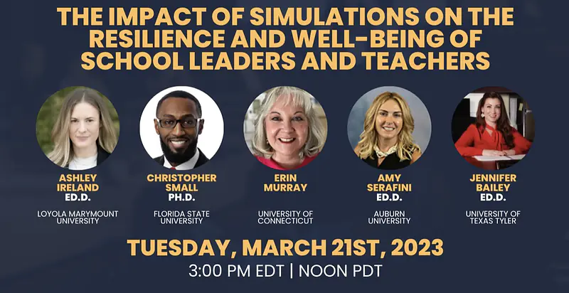 Honored to join a panel of researchers to discuss the power of simulation for leadership preparation. 