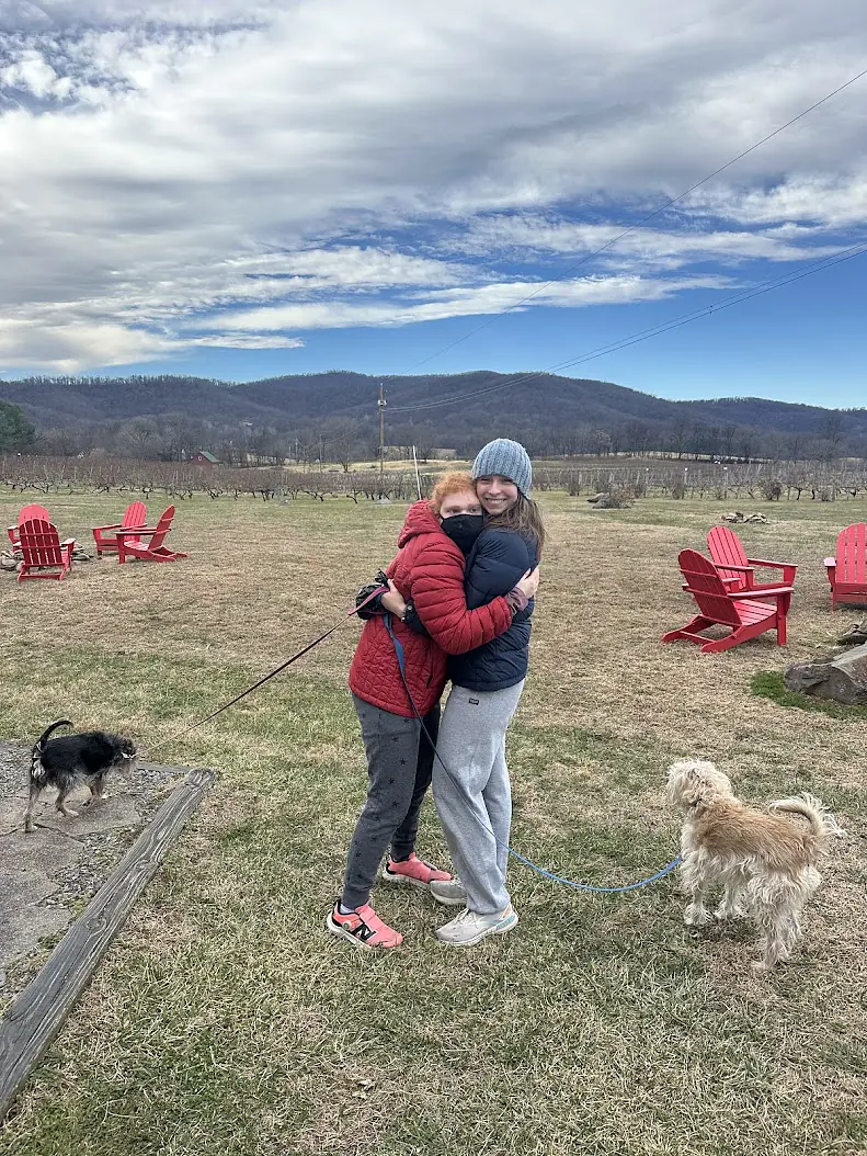 My sister and dogs who were not in the previous photo!