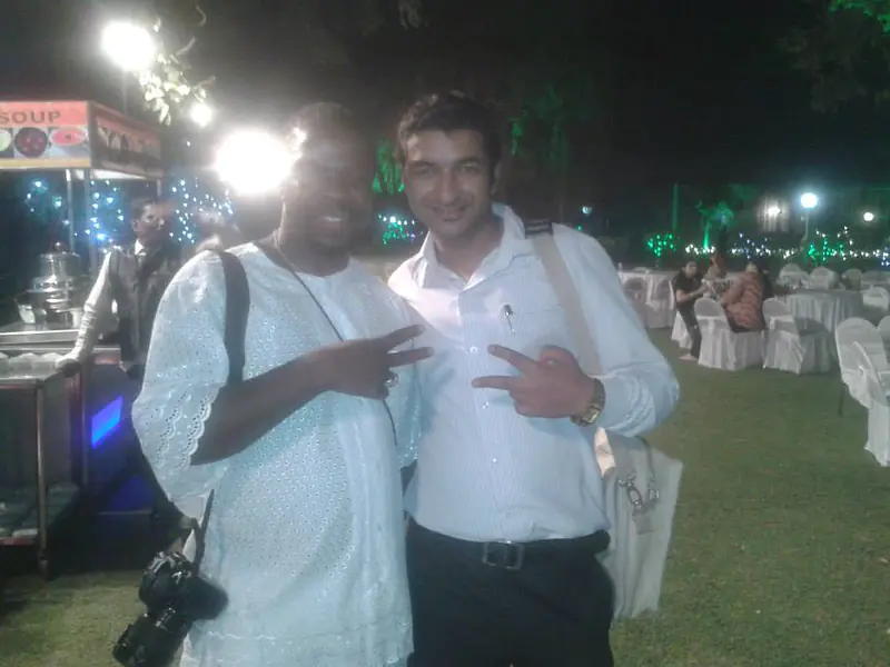 With a researcher from Africa
