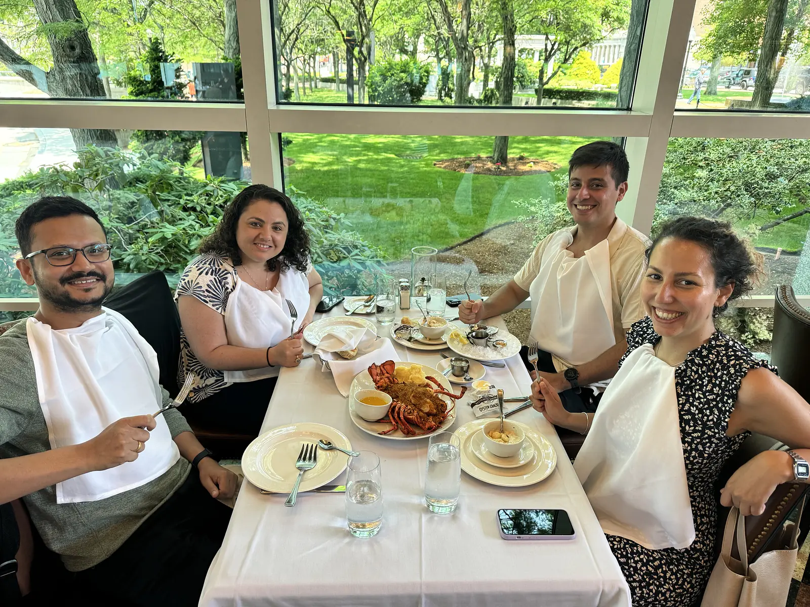 Lab enjoys yummy lunch after their hard work! 