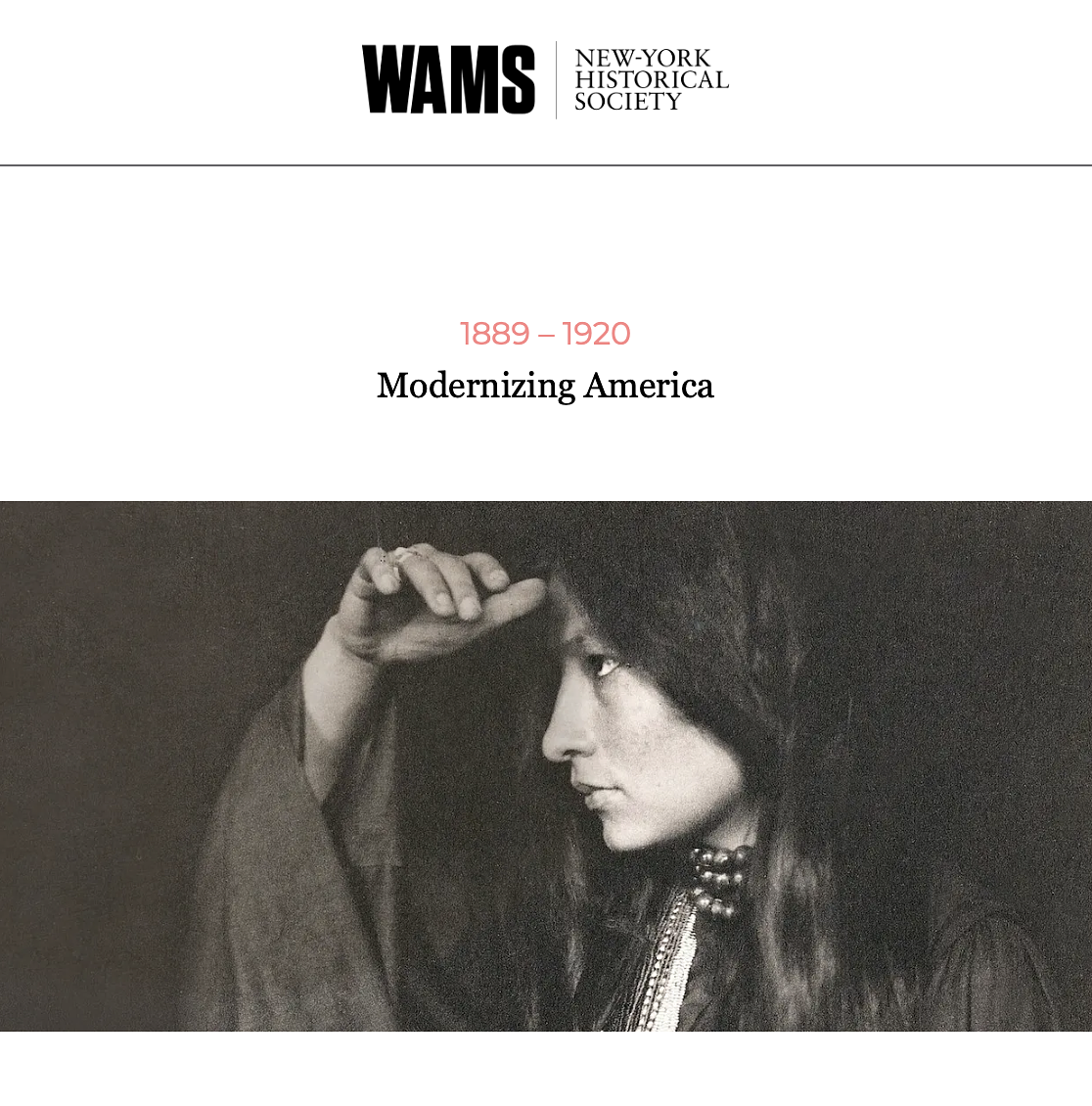 Screenshot of WAMS, Modernizing America 1889-1920