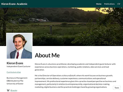 Kieran Evans- Academic