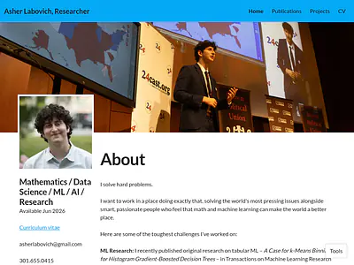 Asher Labovich, Researcher