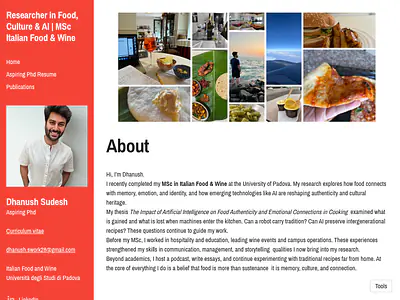Researcher in Food, Culture & AI | MSc Italian Food & Wine 